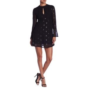 NWT Romeo and Juliet Couture Mini Black Star Embroidered Casual Dress - Medium